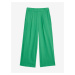 Zelené dámské zkrácené široké kalhoty s příměsí lnu Marks & Spencer