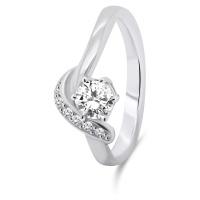 Brilio Silver Elegantní stříbrný prsten se zirkony RI048W