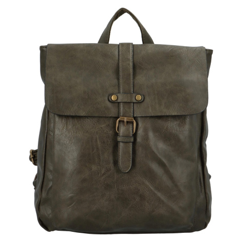 Stylový velký dámský koženkový batoh Heraclio, tmavě zelená Paolo Bags