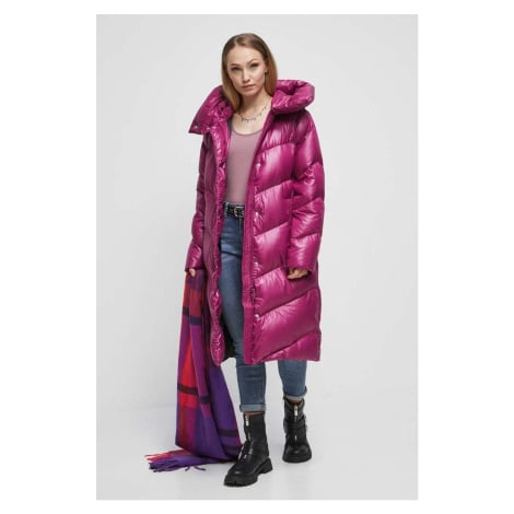 Péřový kabát Medicine růžová barva