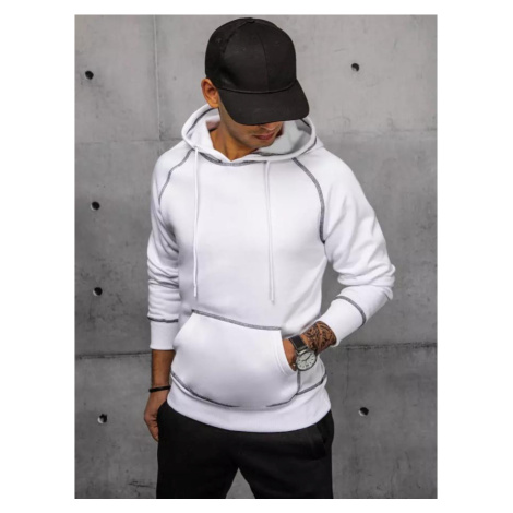 Pánské bílé mikiny s kapucí DStreet