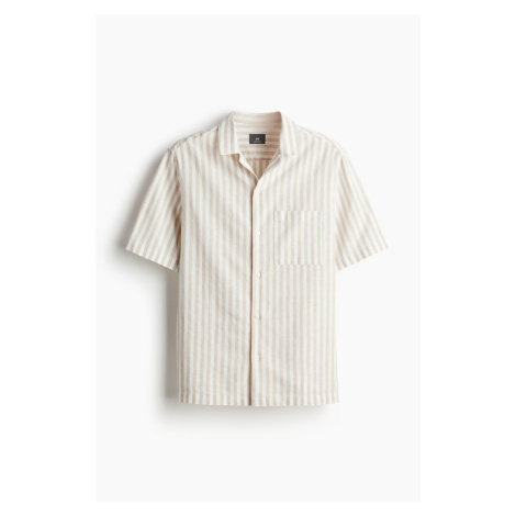 H & M - Košile z lněné směsi Regular Fit - hnědá H&M