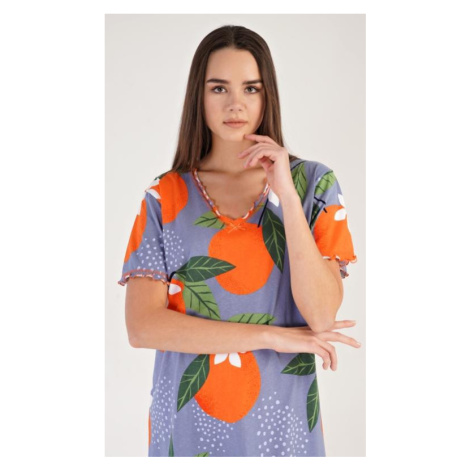 Dámská noční košile s krátkým rukávem Vienetta Secret Pomeranče | oranžová