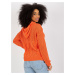 Oranžový dámský letní svetr s kapucí