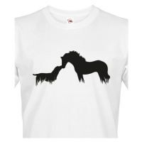 Pánské tričko s potiskem koně a psa - skvělý dárek pro milovníky zvířat