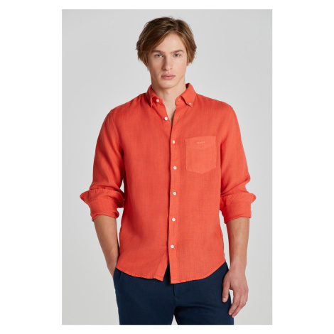 KOŠILE GANT REG GMNT DYED LINEN SHIRT oranžová