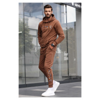 Madmext Brown Printed Men's Tracksuit Set 5298