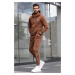 Madmext Brown Printed Men's Tracksuit Set 5298