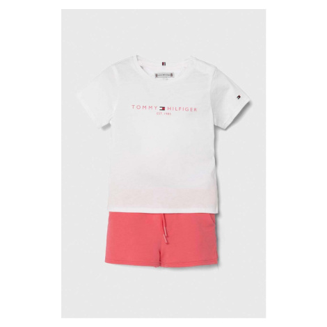 Dětská bavlněná souprava Tommy Hilfiger růžová barva