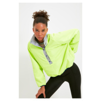 Trendyol Gray Fleece and Parachute Fabric Detail Reversible Wearable Sports Sweatshirt