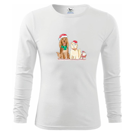 Veselé vánoce - pes, křeček a kočka - Triko dětské Long Sleeve