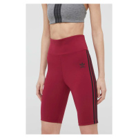 Kraťasy adidas Originals Trefoil Moments HE0406 dámské, fialová barva, s aplikací, high waist, H