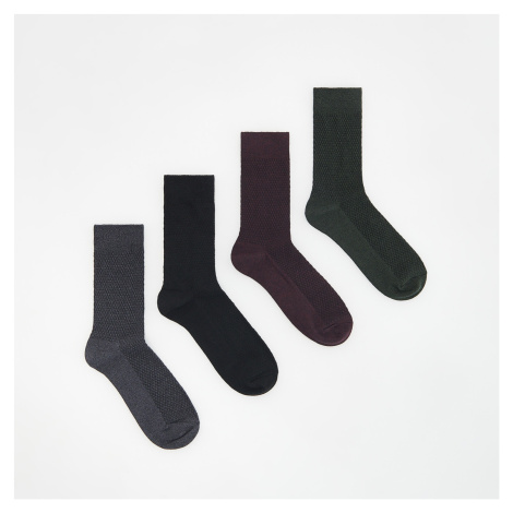 Reserved - 4 pack ponožek s vaflovou strukturou - Šedá