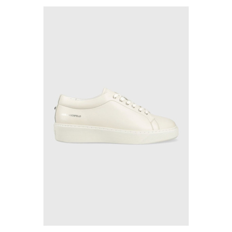 Kožené sneakers boty Karl Lagerfeld FLINT bílá barva, KL53320