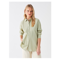 LC Waikiki Plain Long Sleeve Oversize Poplin Women's Shirt