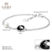 Gaura Pearls Stříbrný náramek s perlou a zirkonem Ella Black - stříbro 925/1000 SK19240B Černá 1