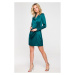 Dámské zavinovací šaty K156 Tmavě smaragd zelené - Makover
