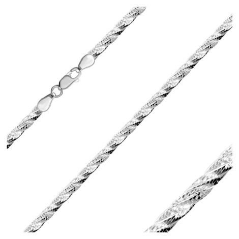 Stříbrný 925 řetízek - tři propletené pásky, hadí vzor, karabinka Šperky eshop