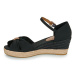 Tommy Hilfiger BASIC OPEN TOE MID WEDGE Černá