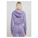 Ladies Short Velvet Zip Hoody - lavender