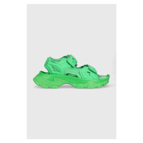 Sandály adidas by Stella McCartney aSMC Hika dámské, zelená barva, na platformě