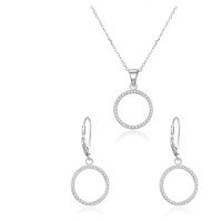 Beneto Stříbrná souprava šperků kruh AGSET66RL (náhrdelník, náušnice)