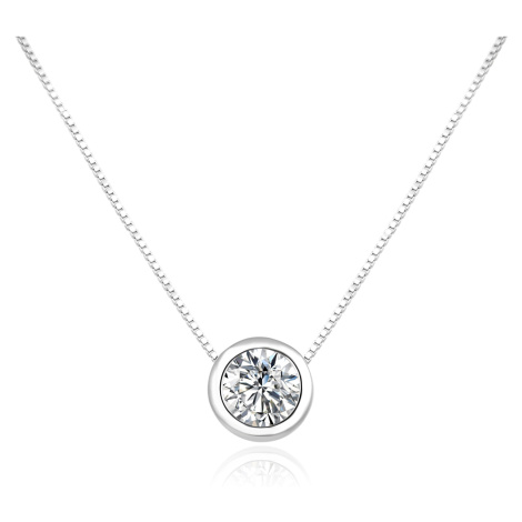 Beneto Jemný stříbrný náhrdelník se zirkonem AGS865/47