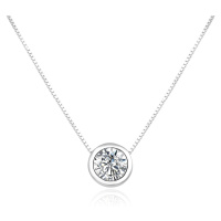 Beneto Jemný stříbrný náhrdelník se zirkonem AGS865/47