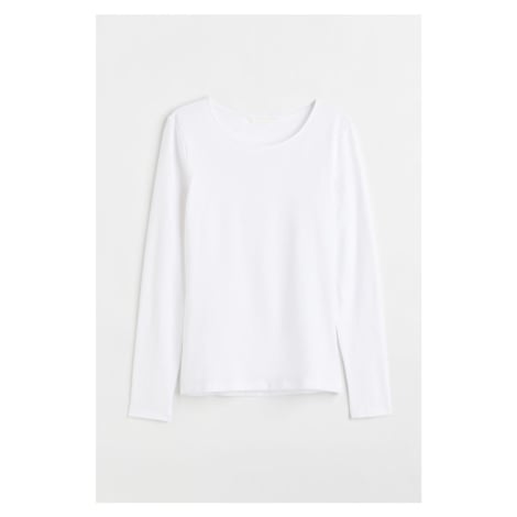 H & M - Žerzejové triko - bílá H&M