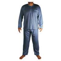 Johan pánské pyžamo s dlouhým rukávem V2003 šedomodrá
