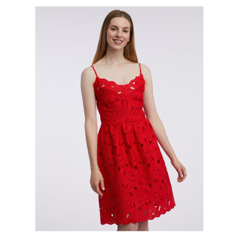 Orsay Červené dámské krajkové šaty - Dámské