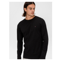 Černé pánské tričko Tommy Hilfiger Stretch Slim Fit Long Sleeve Tee - Pánské