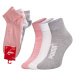 Puma Sada tří párů dámských ponožek v růžové, světle šedé a bílé barvě - Dámské