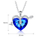 Éternelle Náhrdelník Swarovski Elements Leanne - srdce NH1133 Modrá 40 cm + 5 cm (prodloužení)