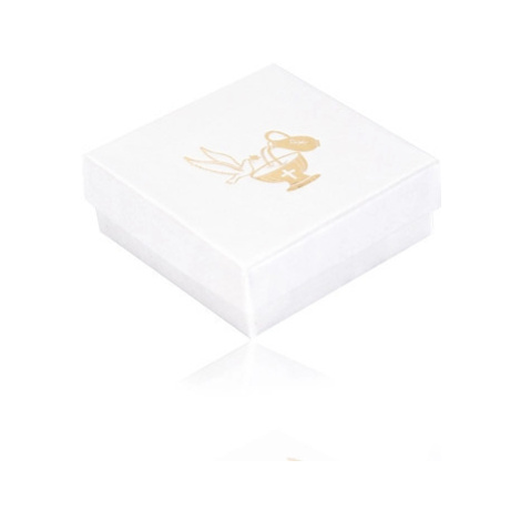 Perleťově bílé dárková krabička - holubice, kalich, džbán Šperky eshop