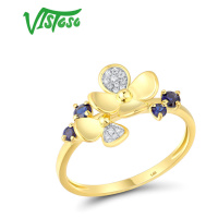 Zlatý prsten květiny zdobené brilianty Listese