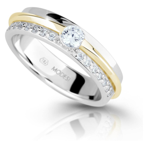 Modesi Bicolor stříbrný prsten se zirkony M16023