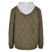 Quilted Hooded Jacket - dark olive