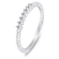 Brilio Silver Půvabný stříbrný prsten se zirkony SR031W 58 mm