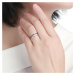 Y0154 Stříbrný dvojitý prsten se zirkony ČERNÝ