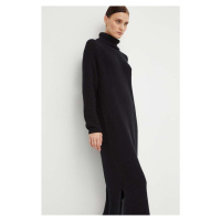 Bavlněné šaty Marc O'Polo černá barva, midi, oversize