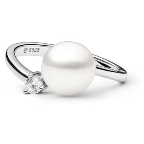 Gaura Pearls Stříbrný prsten s bílou perlou Odette, stříbro 925/1000 SK20457R/18 Stříbrná