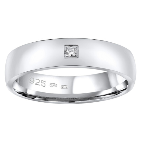 Snubní stříbrný prsten POESIA v provedení se zirkonem pro ženy Silvego
