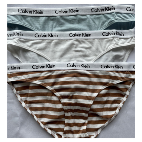 Dámské kalhotky Calvin Klein QD3588E CAROUSEL 3 kusy | bílá