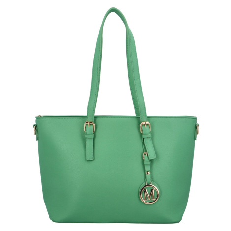 Elegantní větší dámská koženková kabelka Thetis, zelená Herisson