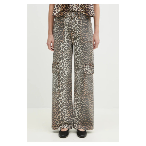 Džíny GANNI Print Denim Angi dámské, high waist, J1676