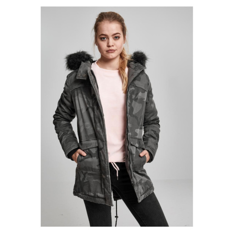 Dámská přebarvená kamuflážní parka tmavá kamuflážová Urban Classics