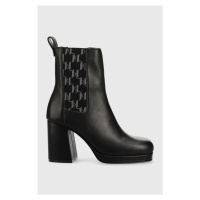 Kožené kotníkové boty Karl Lagerfeld LAVINIA III Lavinia Iii dámské, černá barva, na podpatku, K