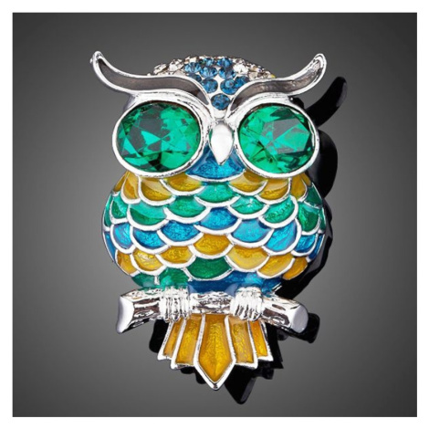 Francesca Petrucci Brož Swarovski Elements Gufo - sova B0004 Zelená