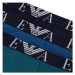 Emporio Armani Three Pack Logo Trunks Green/Blue/Black Modrá